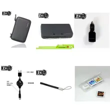 Аксессуары для игры 3DS 6in1(жесткий Дорожная сумка+ софе силиконовый чехол+ Автомобильное Зарядное устройство+ игра чехол+ ручной Газа+ Мощность кабель