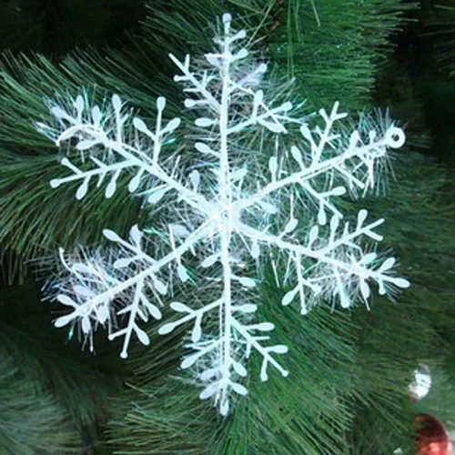 Buy 30Pcs about 6cm White Plastic Snowflake Shape