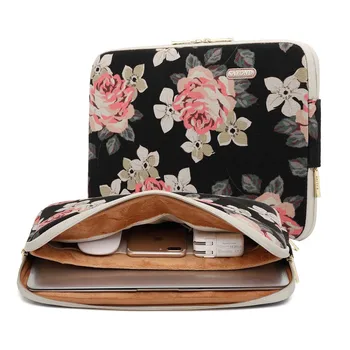 

Black Rose Premium Laptop Sleeve with Internal Zipper Bag for Macbook Microsoft Surface Book Pro Protective Chromebook Cover