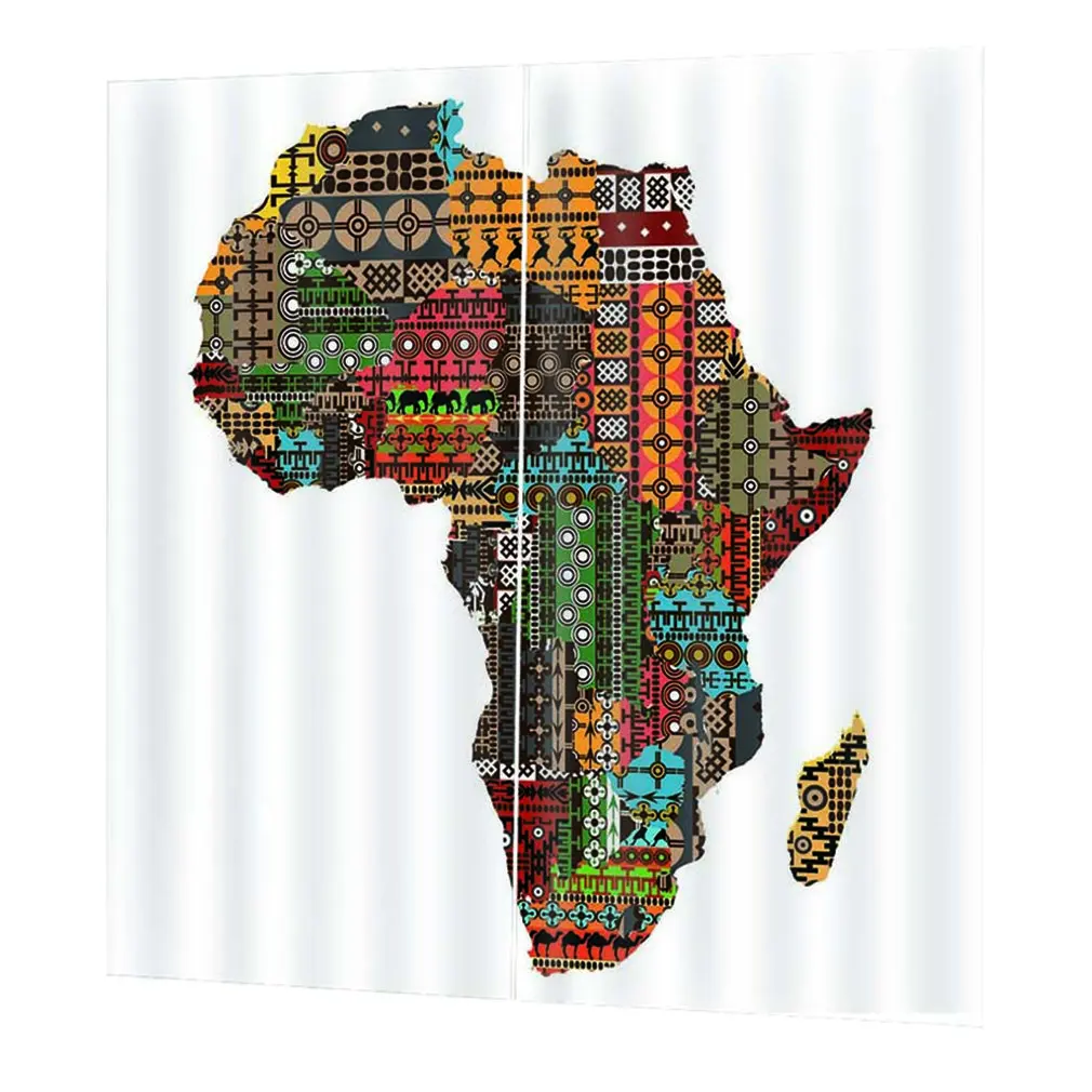 

Anti-mosquito Beautiful Exquisitely Designed High-quality Fabric Africa Map Printing Curtains 140*100