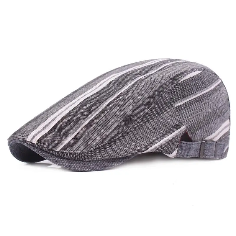 

Western Style Gentleman Beret Caps for Men 2017 New Fashion Colorful Striped Cabbie Driver Newsboy Caps Spring Summer Hat