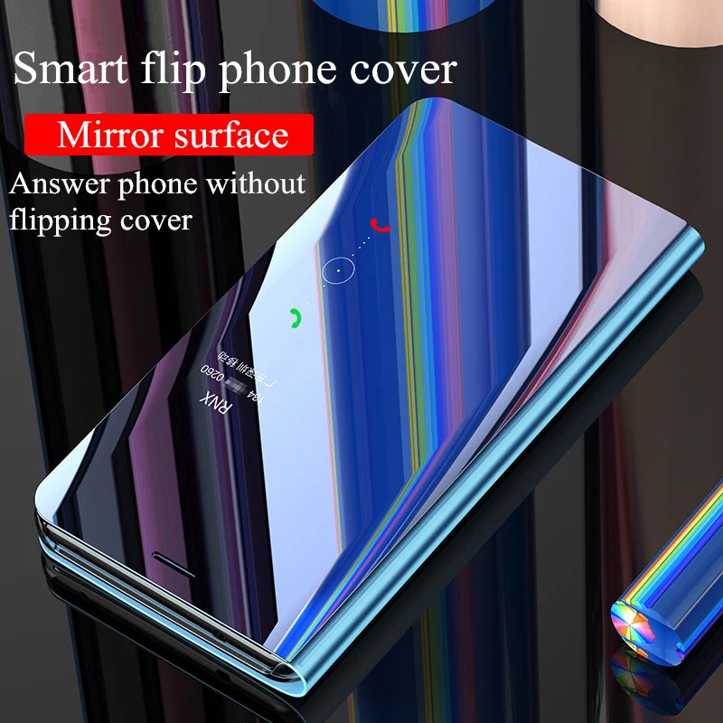 

Smart touch Flip Cover For Huawei P20 Lite Pro Case UV capa Luxury Soft PU Shell For Nova 3E 3i Mirror surface Phone cases coque