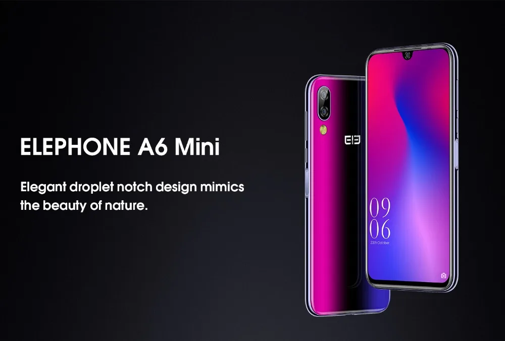 Elephone A6 Mini MT6761 четырехъядерный мобильный телефон HD+ экран 5,71 дюймов Android 9,0 смартфон 4 Гб ram 32 Гб rom 16 МП 4G мобильный телефон