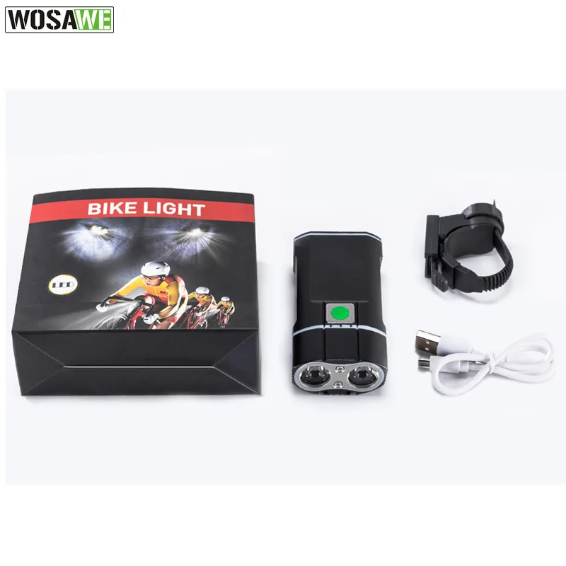 Best 2400lumens USB Rechargeable Bike Light Front Handlebar Lamp mtb Double LED Cycle Lights SOS bisiklet aksesuar Bicycle Flashlight 2