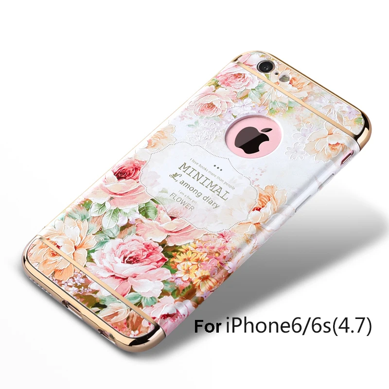 New Fashion Rear Cover For Apple iPhone 6 6s 3D Pattern Painted Luxury Plated Mobile Phone