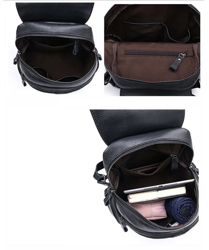 PNDME простой верхний слой воловьей кожи женский черный рюкзак ретро повседневный водонепроницаемый ежедневный мягкий женский рюкзак из натуральной кожи