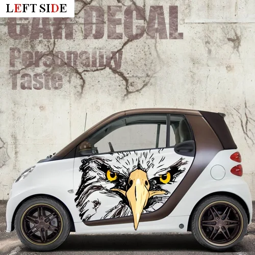 

LEFT SIDE Car Stickers Smart Grey Eagle's Break Whole Body Car-styling Vinyl Personality Waterproof Stickers Customize Size