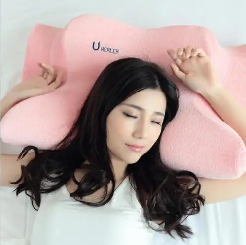 Дизайн запатентованная Х-образная пена памяти против морщин подушка, анти-старение подушка, анти-подушка от храпа - Цвет: Розовый
