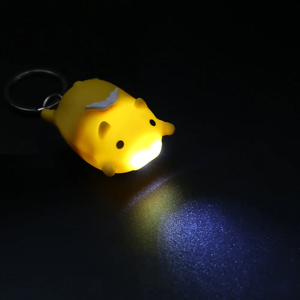 

Cute Cartoon Pig With LED Light And Sound Keyfob Kids Toy Gift Key Chain Car Bag Keyring Pendant 9.21