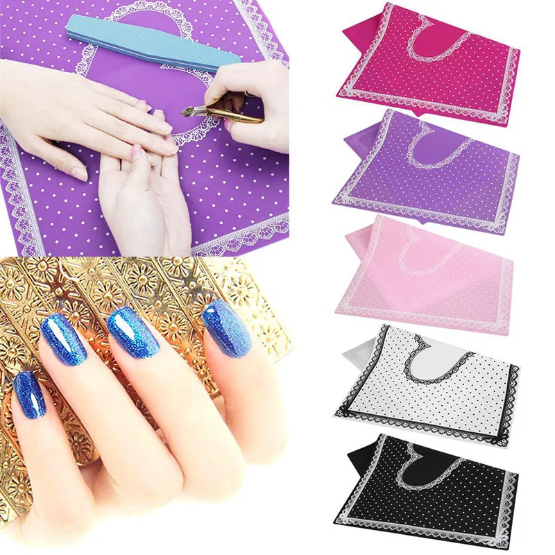 Buy 5 colors Nail Art Table Mat Cute Point Lace