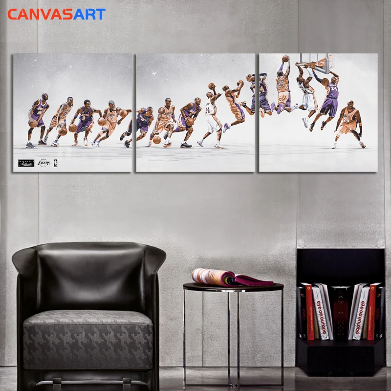 

Canvas Art Nordic Style 3 HD Parts Pictures Kobe Bryant Road To Growth Wall Art Canvas Poster for Living Room Home Decor