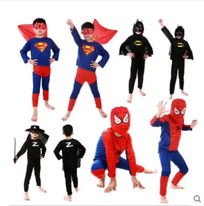 

Anime Cosplay Superhero Red Spiderman Costume Black Spiderman Batman Superman Halloween Costumes For Kids Carnival Clothing