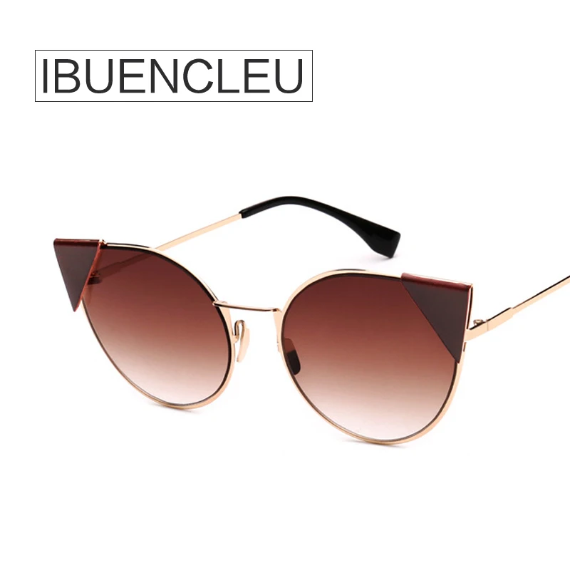 Ibuencleu Luxury Дамская мода кошачий глаз Солнцезащитные очки для женщин Для Брендовая