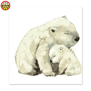 

painting by numbers art paint by number There are love bear mother and bear baby snuggle Draw on canvas Digital Painting Famous