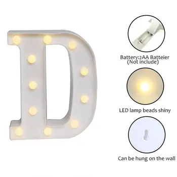 

26 Letters LED 3D Light DIY Night Light Kids Gift Marquee Sign Alphabet Lamp For Birthday Wedding Party Bedroom Home Wall Decor