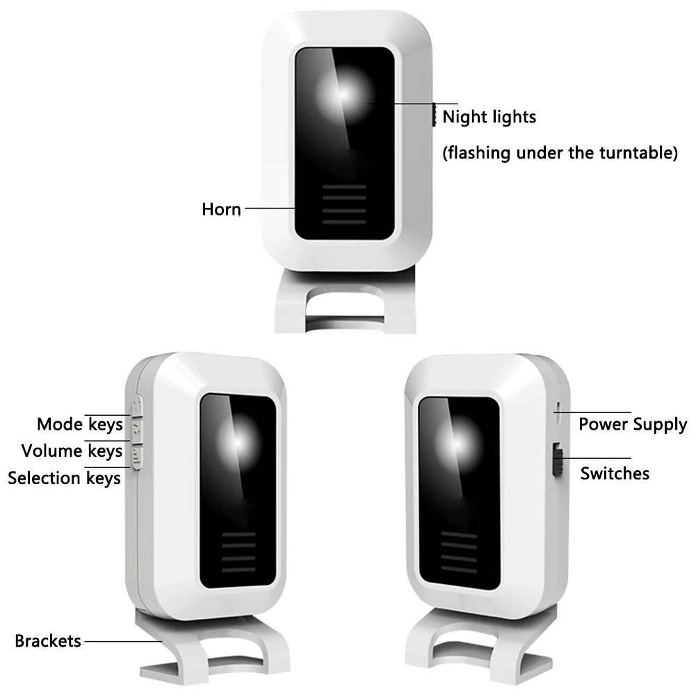 

Wireless Safety Sensor Transmitter Receiver Music Door Bell Entry Split Hotel Home Switch Voice Induction Motion Guest Welcome