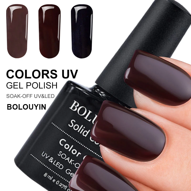 

BOLUOYIN Colorful UV Gel Nail Polish Semi Permanent Bright Gloss Led Nail Gel Varnish Need Led Light UV Nail Polish Enamel