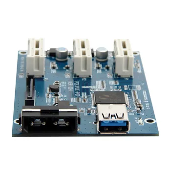 

PCI-e Express 1X To 3 Port 1X Switch Multiplier HUB Riser Card +USB Cable 1PC TJ
