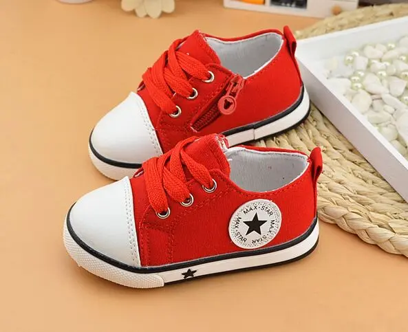 Eur21-25/Весенняя парусиновая детская обувь; дышащие кроссовки для девочек; обувь для мальчиков и девочек; не оставляет запаха; мягкие детские кроссовки; Chaussure - Цвет: Красный