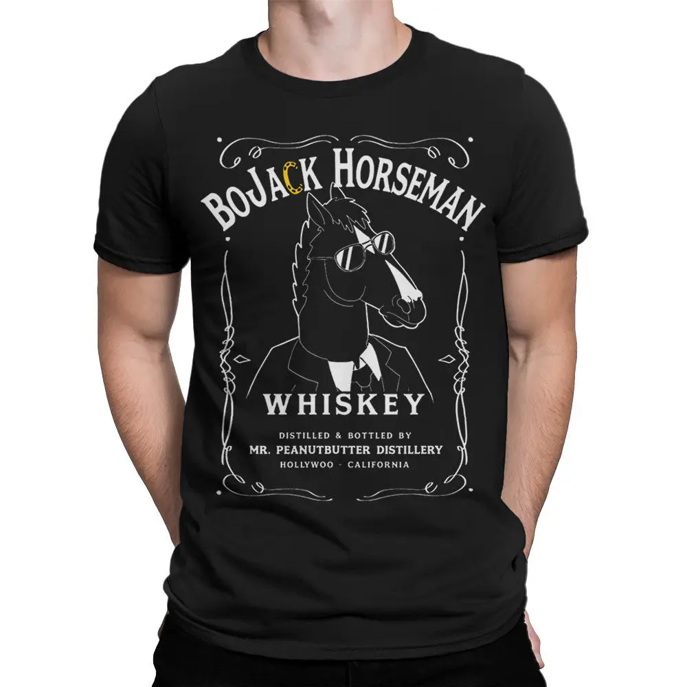 BoJack Horseman Whiskey T-Shirt Cool Tee Men's Women's All Sizes Hip Hop Funny Casual Short Sleeve TEE 2019 hot tees | Мужская