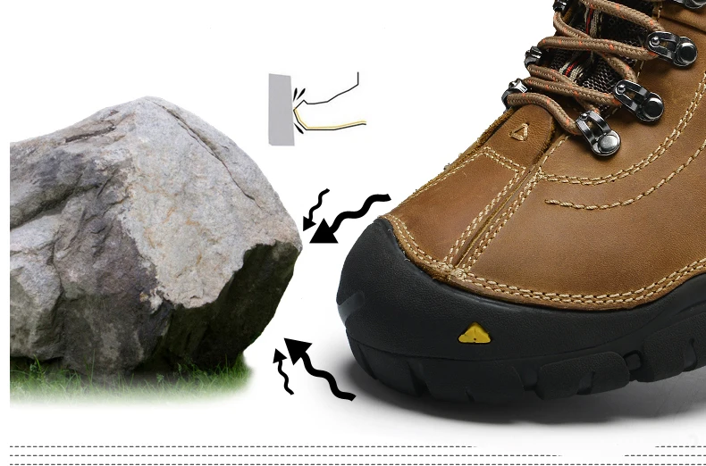 CAMTOO/мужские зимние ботинки из натуральной кожи; теплые зимние ботинки; Мужская водонепроницаемая Рабочая обувь; Мужская обувь; модные резиновые ботильоны; размеры 38-45