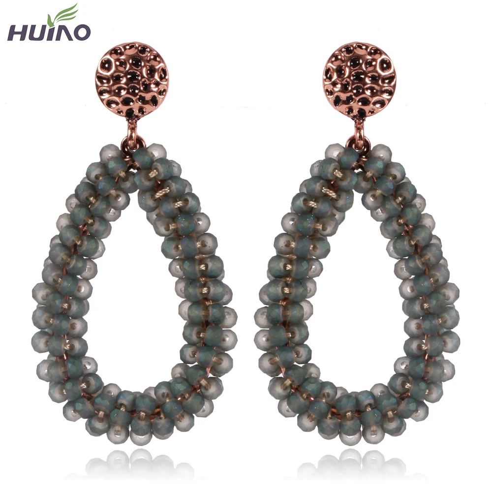 

Hyperbole Design Luxury Brand New Hollowed Clear/Green crystal Big Heavy Women Earrings 2017