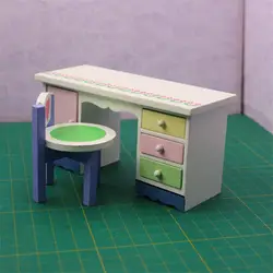 1:12 деревянный миниатюрный моделирования стол и стул модель для куклы кукольный домик Мебель игрушка претендует игрушки для девочек
