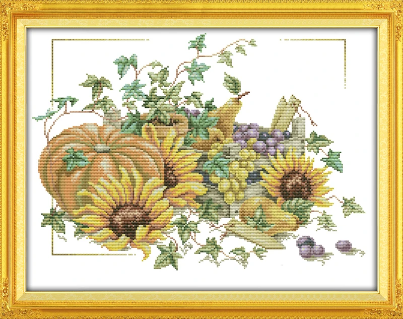 Garden Stuff Harvest Canvas DMC Cross Stitch Kit 11CT 100%
