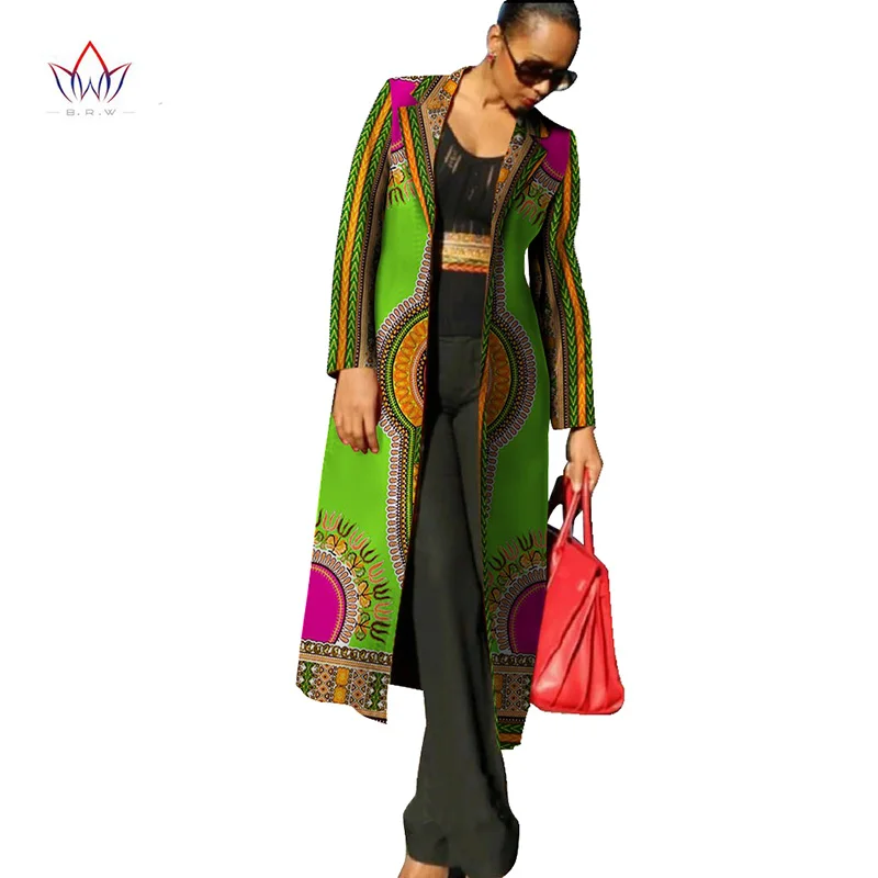 

Autumn Ankara Fashions New African Dresses for Women Dashiki Print Women Trench Coat African Bazin Riche Material 6XL WY113