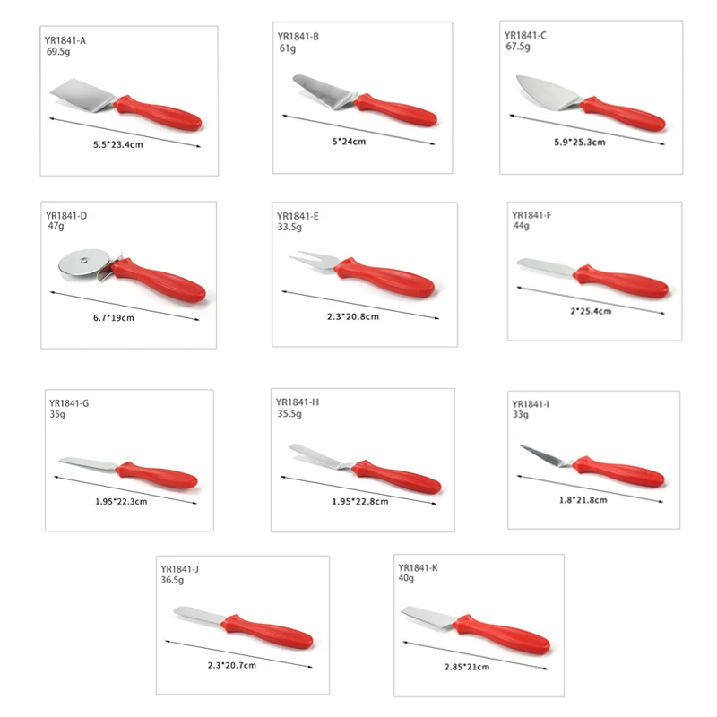 11 шт. из нержавеющей стали для пиццы, торта, Сырная лопатка, скребок, резак для пиццы, набор инструментов для выпечки, кухонный гаджет, набор кухонных инструментов