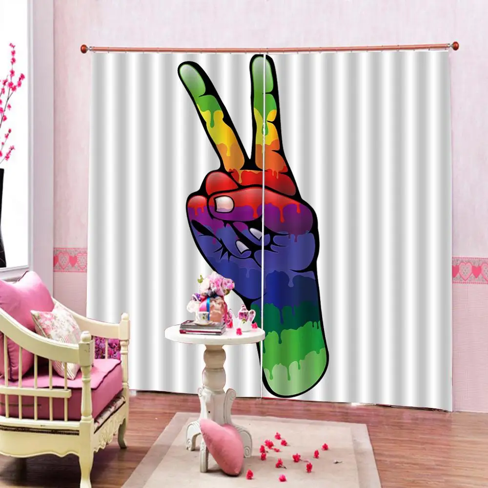 

personality curtains Photo 3D Curtains for Living Room Window hand curtains 3D Blackout Curtains For Living room Bedding room