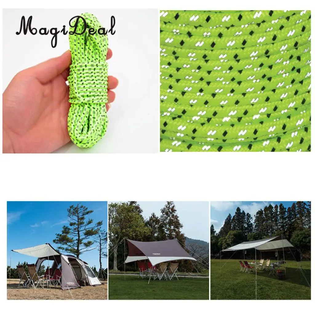Awning Line Cord Tarp Reflective Tent Rope Guy Guide Cord Clothesline Tarp Multiuse Camping Accessories