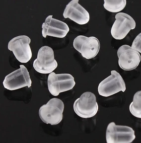 100 clear rubber tube earring backs stoppers 3x2mm
