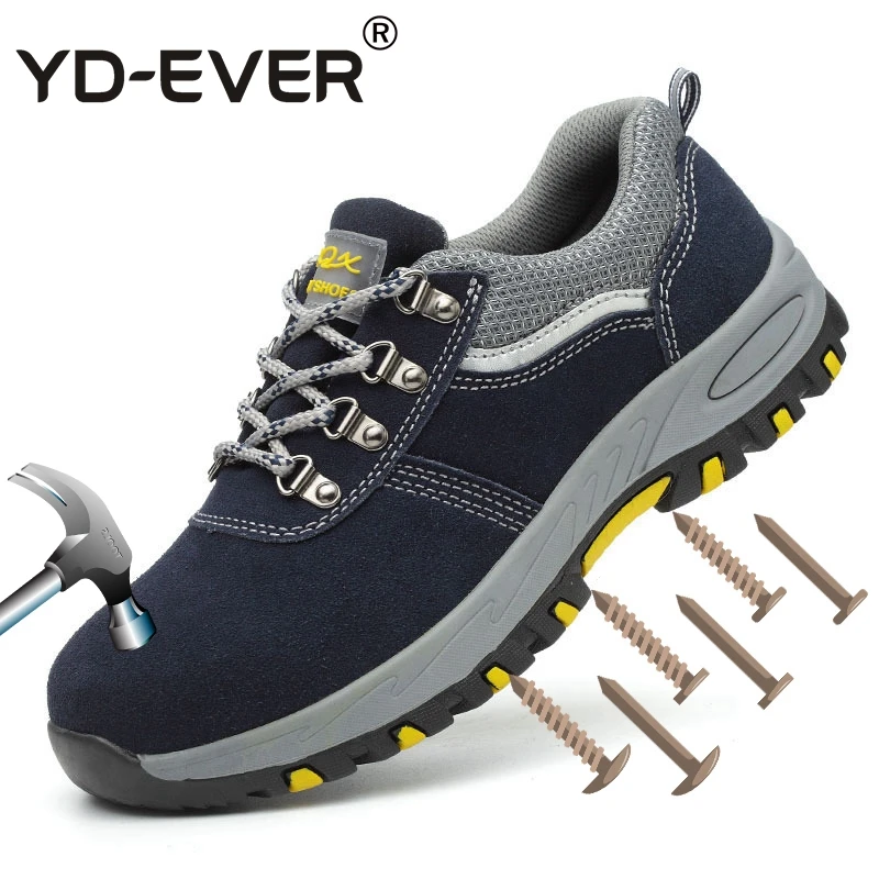 Taille Respirant Bottes Hommes Perforation safety Daim En Yd Plu safety Gray L'usure ever Vache La Blue Résistant Black Chaussures Acier À Shoes Sécurité Orteil Travail Safety De UpqVSMz
