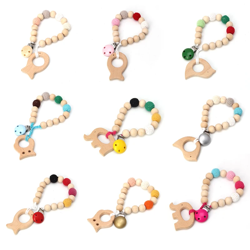 Buy Baby Wood Pacifier Clip Pendant Nature Wooden