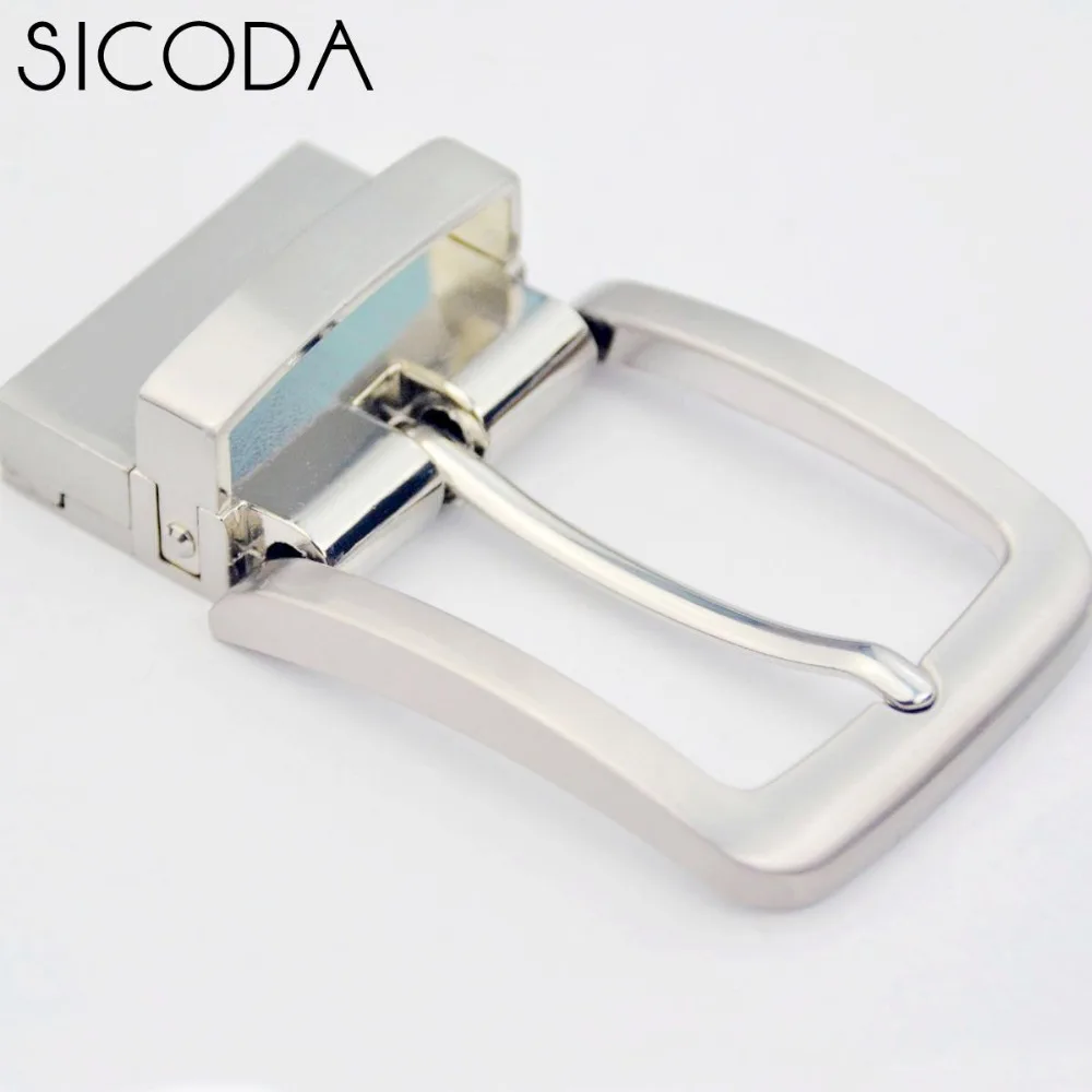 

SICODA Garment trimmings 3.4 cm men belt buckle 360 degree rotation high quality head silver pin buckle belt buckle belt head