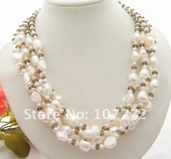 

12mm Baroque Pearl Smoky Crystal Necklace