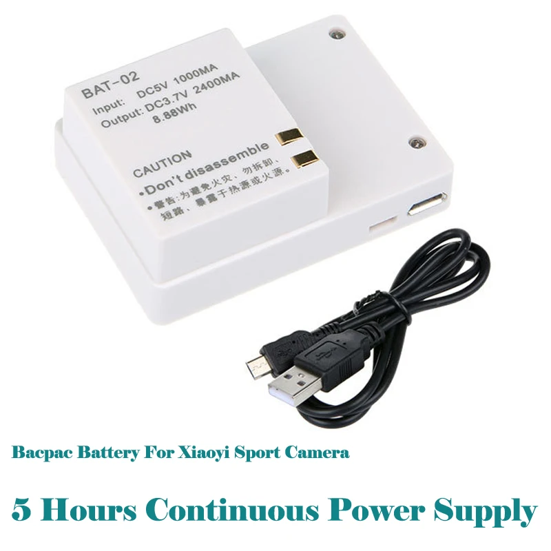 

For Xiaomi yi Battery 2400mAh yi camera Xiaoyi bacpac battery for original Xiaomi Yi action camera accessories