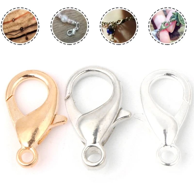 100pcs 12/14/16mm Perfect Jewelry Loose Lobster Clasp For Necklace