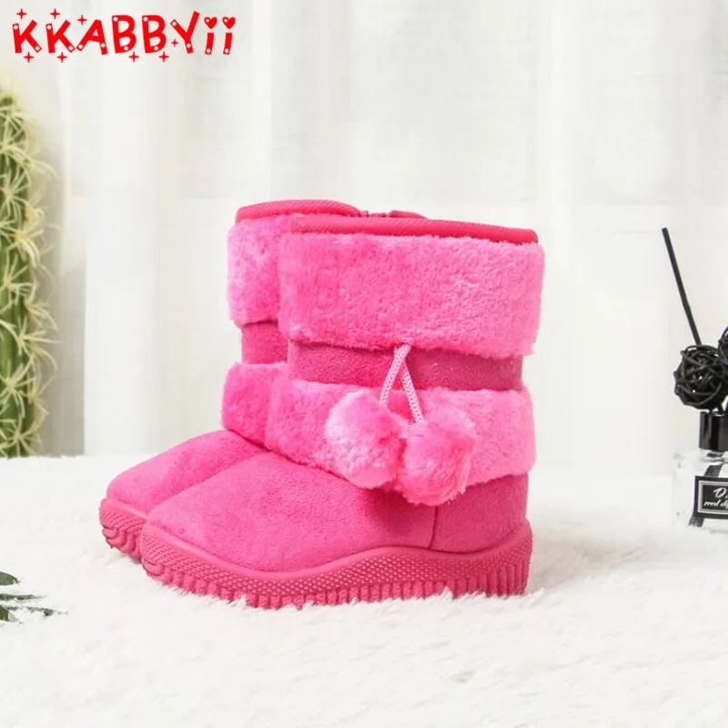 Winter Girls Boots 2018 New Cute Suede Platform Snow Boots Children Shoes for Girl Regular Warm