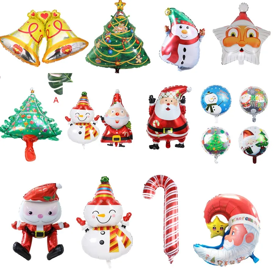 

large inflatable Santa Claus Snowman Helium Foil Balloon merry Christmas Tree Ball Aluminum Birthday Party Large Xmas Decoration