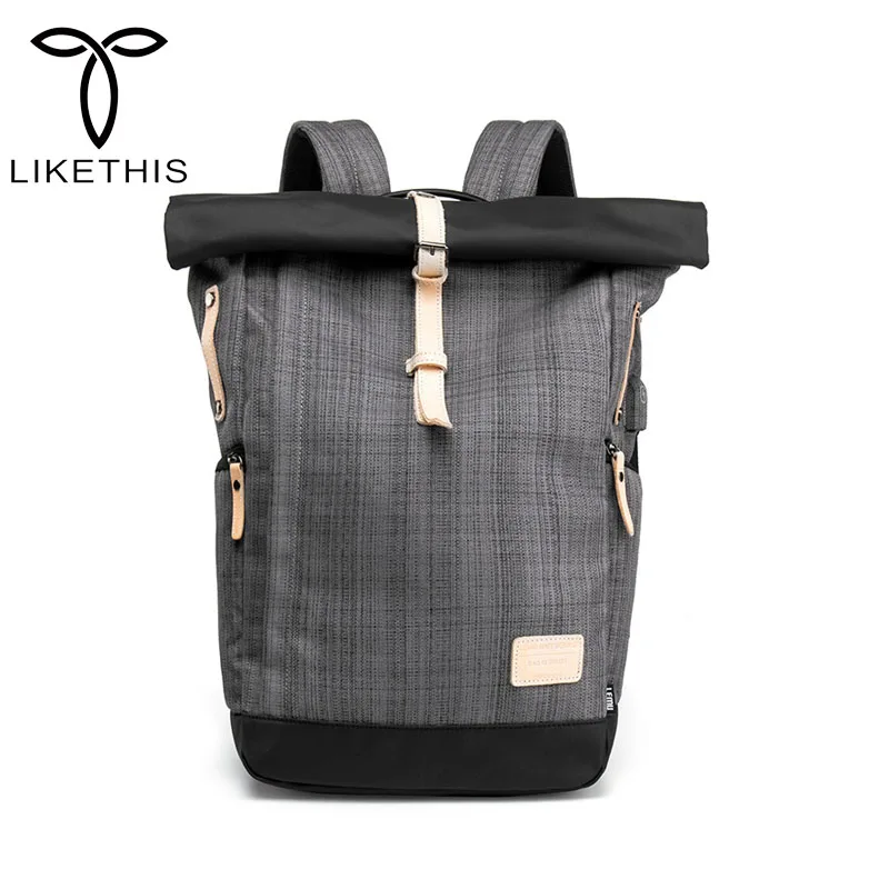  Men Backpack 15.6 Inch Laptop Backpacks Multifunction Oxford Large Travel Bag Male School Student B