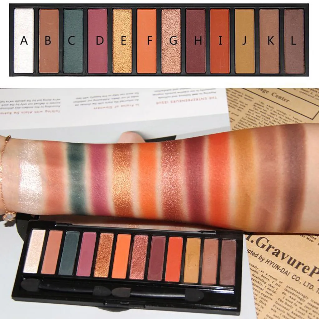 

Bright Silky 12 Color Eyeshadow Earth Pearl Light Matte Eyeshadow long lasting metallic eyeshadow shimmer eyeshadow