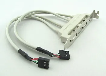 

5pcs/lot Host Case PC Chassis Motherboard Dual 9Pin USB Female to 4-Port USB 2.0 Type A Female Rear Panel Bracket Expander