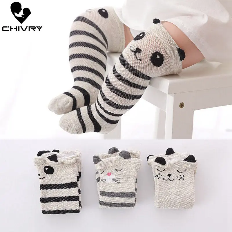 Chivry 3Pairs/lot Cute Baby Stocking Anti-Slip Newborn Infant Cartoon Princess Girls Stockings Summer Mesh Breathable | Детская одежда