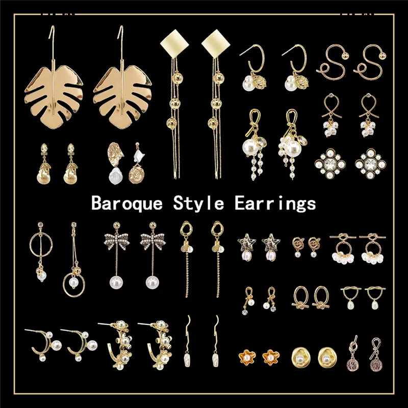 

Baroque Star Irregular Europe America Hoop Drop Dangle Earrings Collection Sets For Woman Girls Fashion Jewelry-DDE