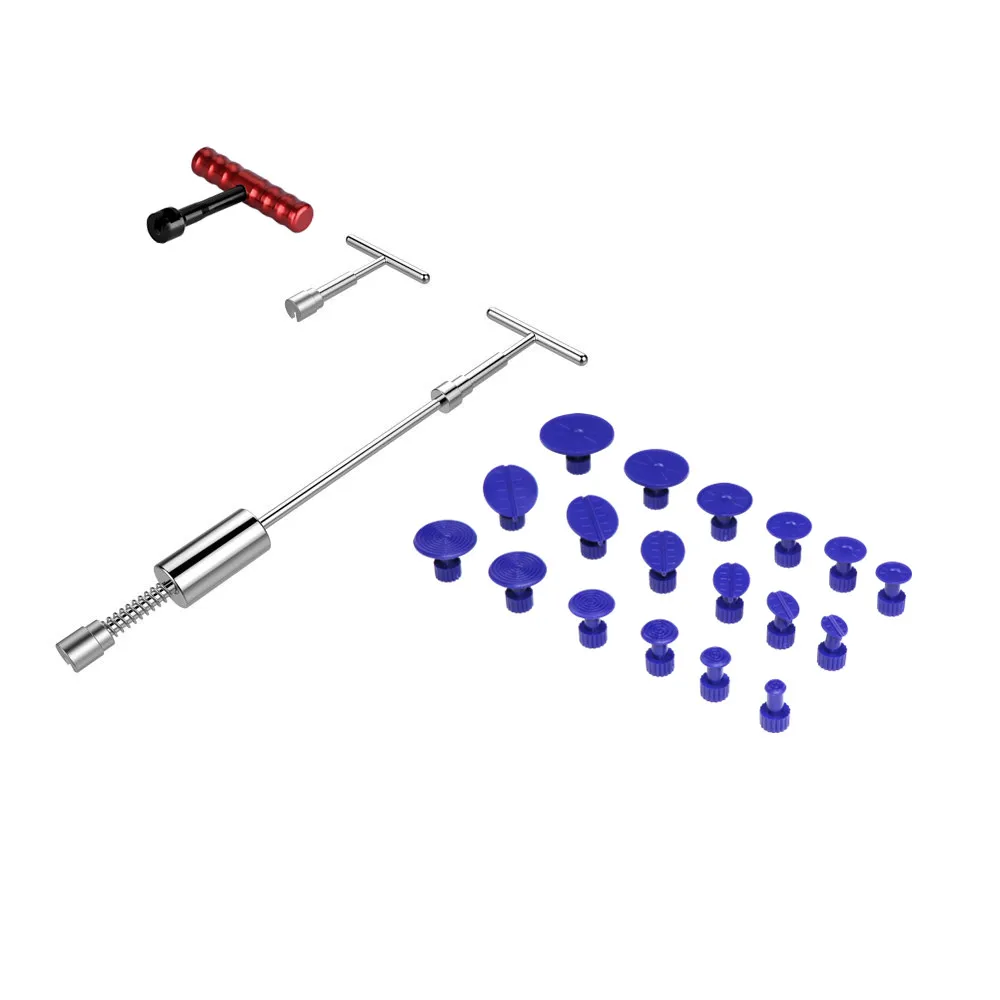 

Car Dent Repair Tools Auto Body 2 in 1 T-bar Glue Dent Puller With 24 Pcs Dent Removal Tabs Car Repair Tools Kit For Vehicl