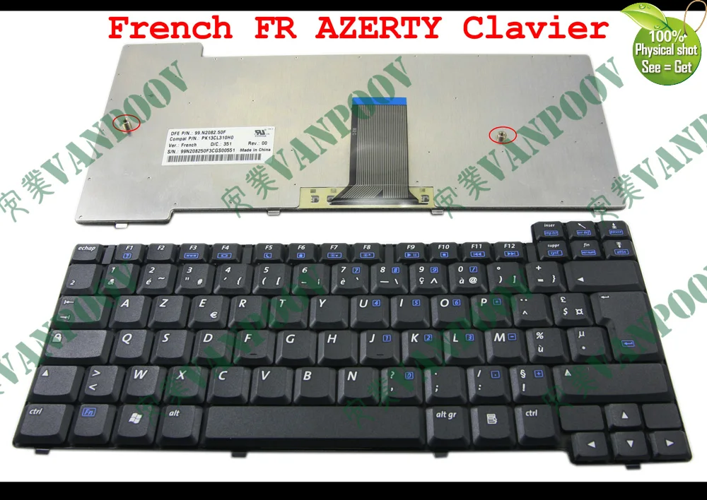 Ноутбук с клавиатурой AZERTY для hp Compaq Presario X1000 X1100 NX7000 NX7010 Pavilion ZT3000 ZT3400 Черный Французский FR-337016-051