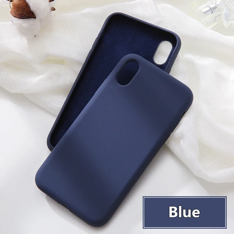 Original Simple Color Silicone Phone Case for iPhone 6 6S 7 8 Plus Cute Candy Color Soft Back Cover for iPhone XR XS Max Cases