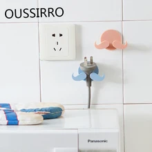 Мультяшные клейкие крючки в форме усов, держатели для проводов, товары для дома, креативные милые крепкие клеящиеся крючки